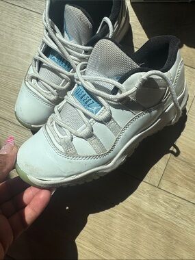 Kids White and Light Blue Athletic Sneakers - Brand: